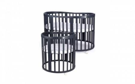 Patut Oval evolutiv  bebelusi 9 in 1 cu saltea - GRAFIT - ce poate fi utilizat pana la 10 ani [1]