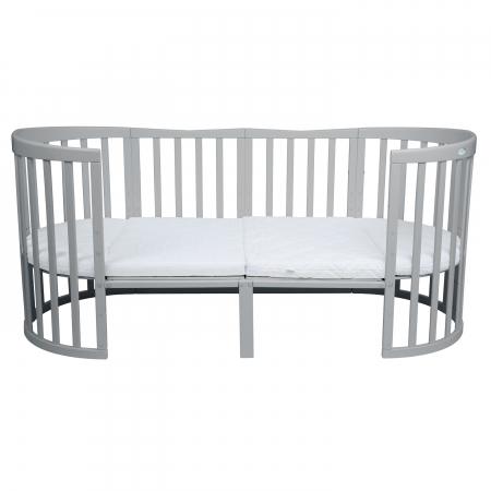 Patut Oval evolutiv din lemn 9 in 1 cu saltea -Grey -ce poate fi utilizat pana la 10 ani [7]