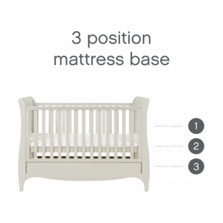 Patut din lemn  bebelusi - atasabil - Evolutiv 3in1 Roma Linen [4]