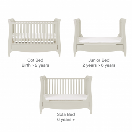 Patut din lemn  bebelusi - atasabil - Evolutiv 3in1 Roma Linen [3]