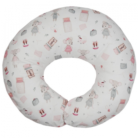Perna pentru Alaptare, EKO, 100% Bumbac, 60X60cm, Pink Mouse [3]