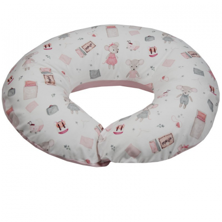 Perna pentru Alaptare, EKO, 100% Bumbac, 60X60cm, Pink Mouse [0]