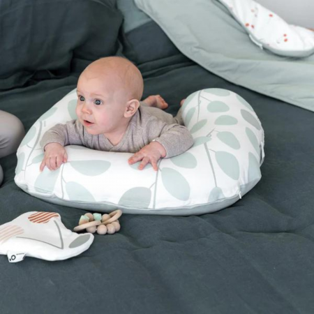 Perna pentru alaptat 2 in 1 Softy Leaves Aqua Green [3]