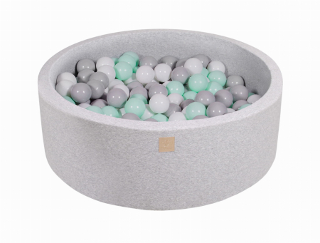 Piscine cu bile - Piscina uscata cu 200 de bile (Alb, Gri, Mint)  90x30 cm, Gri Deschis