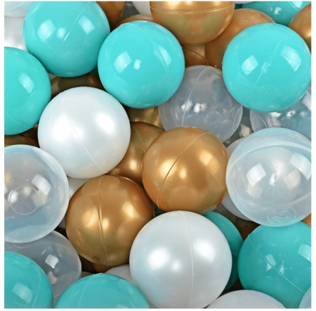 Piscina uscata cu 250 de bile (Alb perlat, Transparent, Auriu, Turcoaz)  Dreams, 90x30 cm, Gri deschis [1]