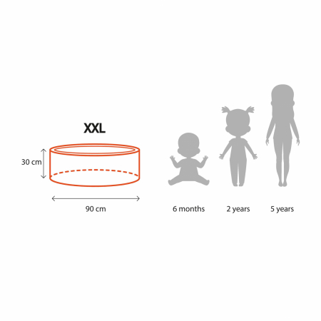 Piscina uscata cu 250 de bile (Alb, Transparent, Alb perlat) MeowBaby®, Angel, 90x30 cm, Catifea Ecru [3]