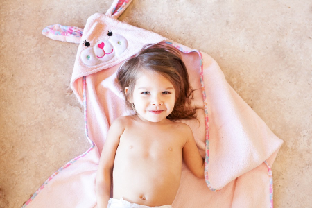 Prosop de baie cu gluga, Zoocchini, 76x76cm, Happy Bunny [3]