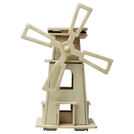 Jucarii educative - Puzzle 3D Moara, Robotime, Lemn, 21 piese, W130