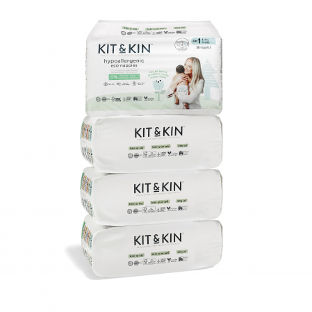 Scutece Hipoalergenice Eco Kit&Kin, Marimea 1, 2-5 kg, 152 buc [2]