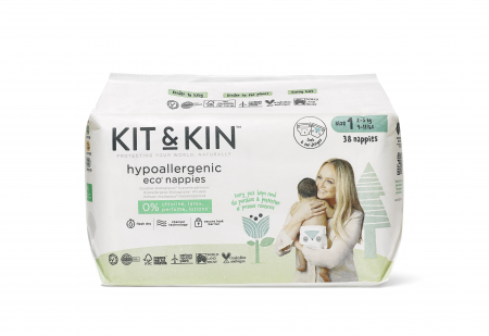Scutece Hipoalergenice Eco Kit&Kin, Marimea 1, 2-5 kg, 152 buc [1]