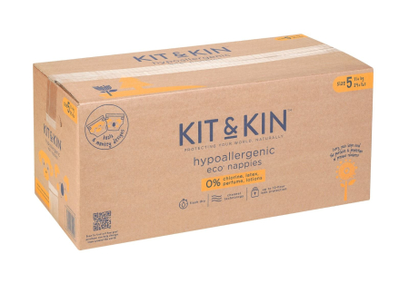 Scutece premium - Scutece Hipoalergenice Eco Kit&Kin, Marimea 5, 11 kg+ , 112 buc