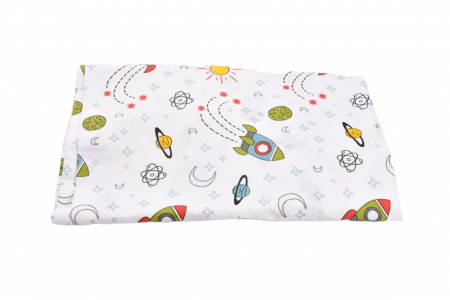 Set 2 cearsafuri patut 120x60 cm bumbac 100% alb rachete [1]
