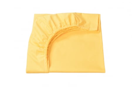 Lenjerii de pat - Set 2 cearsafuri patut 120x60 cm bumbac 100% crem galben + Protectie impermeabila