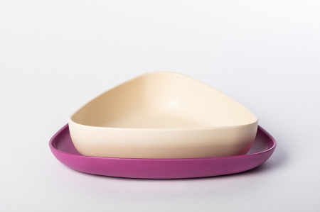 Set 2 farfurii, eKoala, BIOplastic, White/Purple [5]