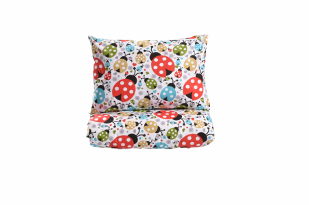Set complet lenjerie si aparatori patut 120x60 cm model buburuze [1]