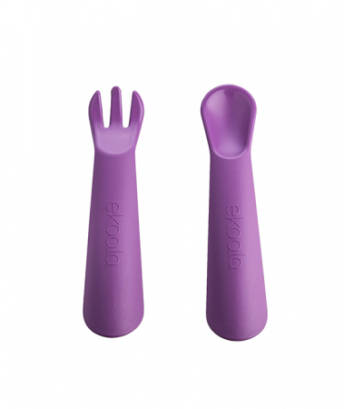 Set lingurita si furculita, eKoala, BIOplastic, Purple [1]