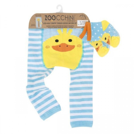 Set pantaloni si soseste antiderapante, Zoocchini, 12-18 Luni â€“ Duck [0]