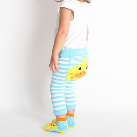 Set pantaloni si soseste antiderapante, Zoocchini, 12-18 Luni â€“ Duck [3]