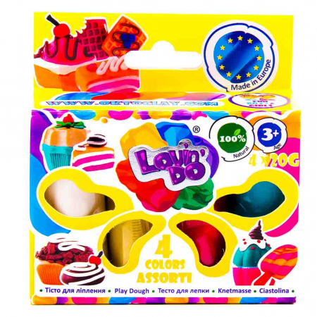 Plastilina - Set plastilina 100% ECO, Lovin'Do - 4 culori, 80gr