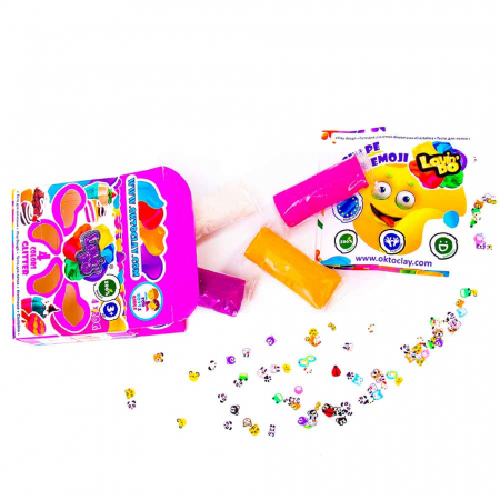 Set plastilina cu sclipici 100% ECO, Lovin'Do - 4 culori, 80gr [1]