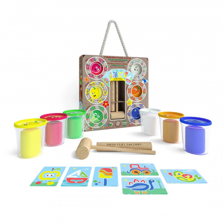 Set plastilina Lovin'Do, 100% ECO, 6 culori, 600g si unelte din lemn [1]