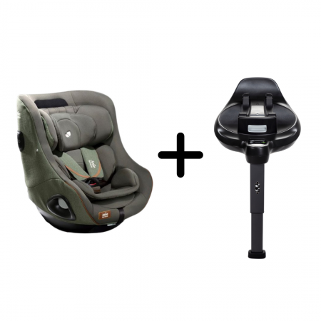 SCAUNE AUTO PANA LA 4 ANI (0-18 kg) - Set scaun auto rotativ i-Size Joie i-Harbour Signature Pine, 40-105 cm + Baza i-Size i-Base Encore, testat ADAC si certificat R129 de la nastere pana la 4 ani