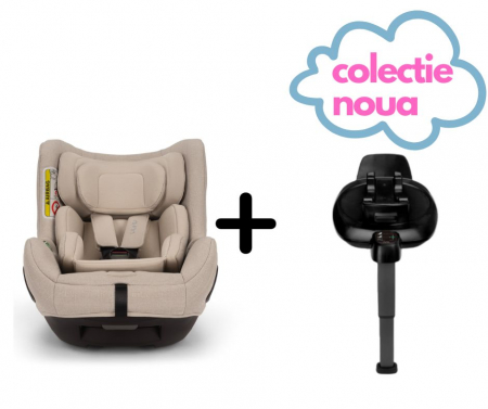 Set Scaun auto rotativ NUNA  i-Size TODL next biscotti, 40-105 cm + Baza isofix BASE next i-Size pentru TODL next [1]