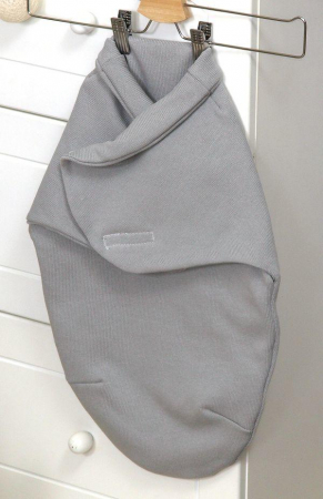 Sisteme de infasare - Sistem de infasare Baby swaddle Pure Bumbac Tricot Gri, Amy, 72x60cm