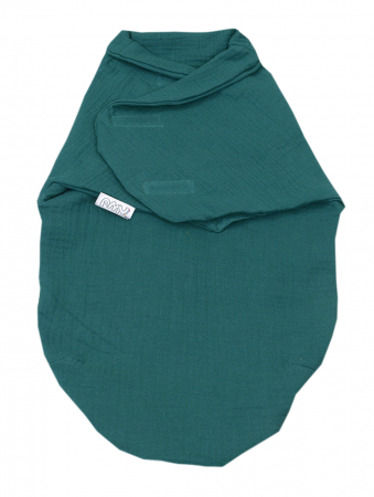Sisteme de infasare - Sistem de infasare Baby swaddle Puzzle Bumbac Muslin Verde, Amy, 72x60cm