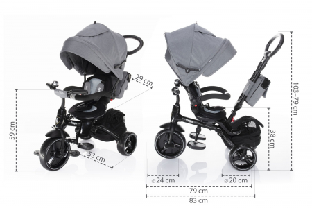 Tricicleta 6 moduri de utilizare Citi Trike Foggy Grey [4]