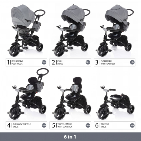 Tricicleta 6 moduri de utilizare Citi Trike Foggy Grey [2]