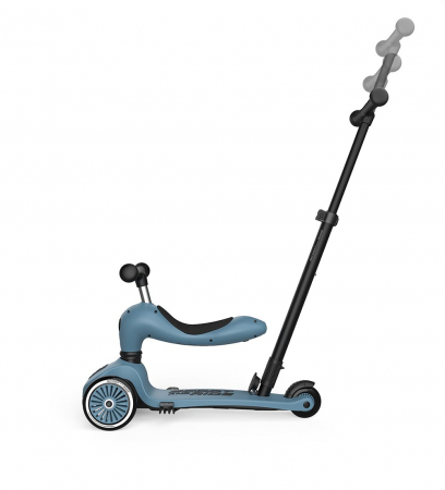 Trotinetă 3 în 1 cu șezut și mâner – HighwayKick 1 Push and Go Steel, 1-5 ani, până la 50 kg | Scoot & Ride [1]