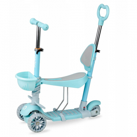 Trotineta 3 in 1, QKIDS, ILI Blue, cu 3 roti, Maner pentru parinte [0]