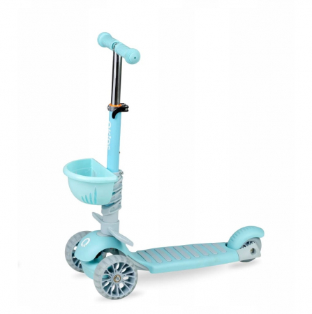 Trotineta 3 in 1, QKIDS, ILI Blue, cu 3 roti, Maner pentru parinte [3]
