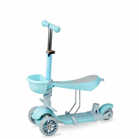 Trotineta 3 in 1, QKIDS, ILI Blue, cu 3 roti, Maner pentru parinte [2]
