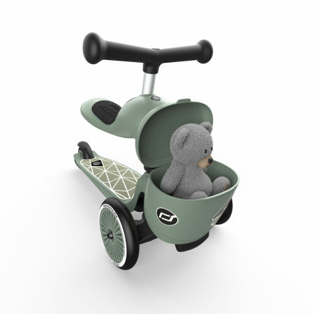 Trotineta copii cu sezut, suport jucarie, transformabila 2in1, HighwayKick 1 Lifestyle Greenlines, 1-5 ani, pana la 50 kg [9]