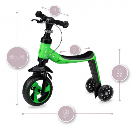 Trotineta transformabila 2 in 1 MoMi ELIOS Green [1]