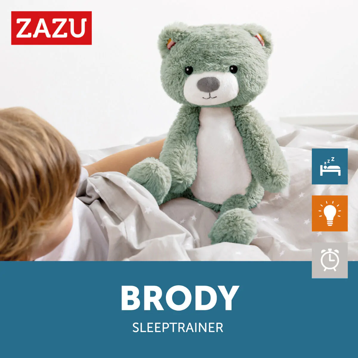 Ursuletul Brody Antrenor de Somn Muzical cu Lumina, Taupe, Zazu Kids [7]