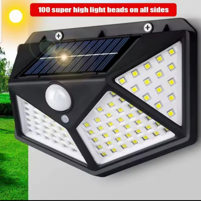 Set 6 Lampi solare 100 LED cu senzor miscare [2]
