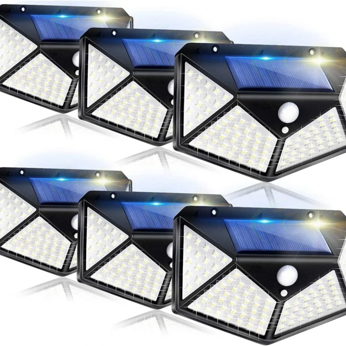 Set 6 Lampi solare 100 LED cu senzor miscare [5]