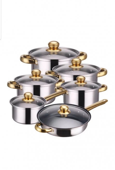 Set oale 12 piese inox, cu capace de sticla termorezistenta [4]