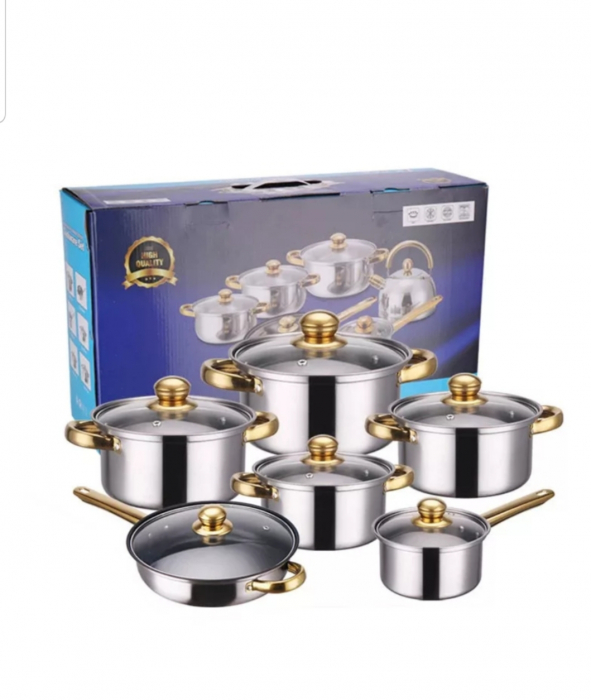 Set oale 12 piese inox, cu capace de sticla termorezistenta [6]