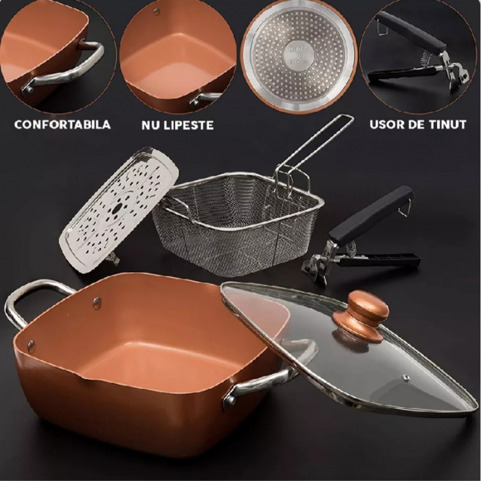 Tigaie Friteuza Multifunctionala Copper Pan [9]