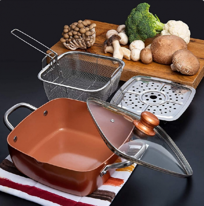 Tigaie Friteuza Multifunctionala Copper Pan [7]