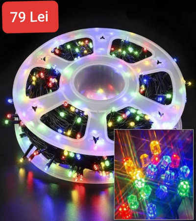 Casa - Instalatie de Craciun, Tip Liniara Rola 50 m, 400 LED-uri, Multicolor   
