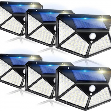 Set 6 Lampi solare 100 LED cu senzor miscare [4]