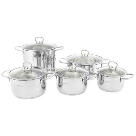 Set oale 10 piese inox, cu capace de sticla termorezistenta [1]