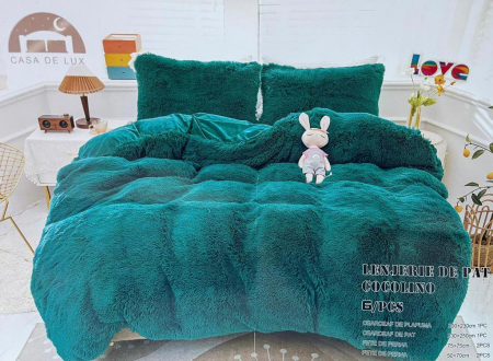 Lenjerie Cocolino Fluffy Pufoasa, 6 Piese, Verde-Y3520