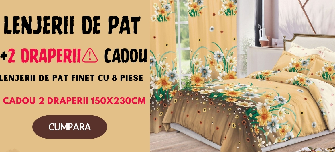 lenjerii de pat + draperii cadou