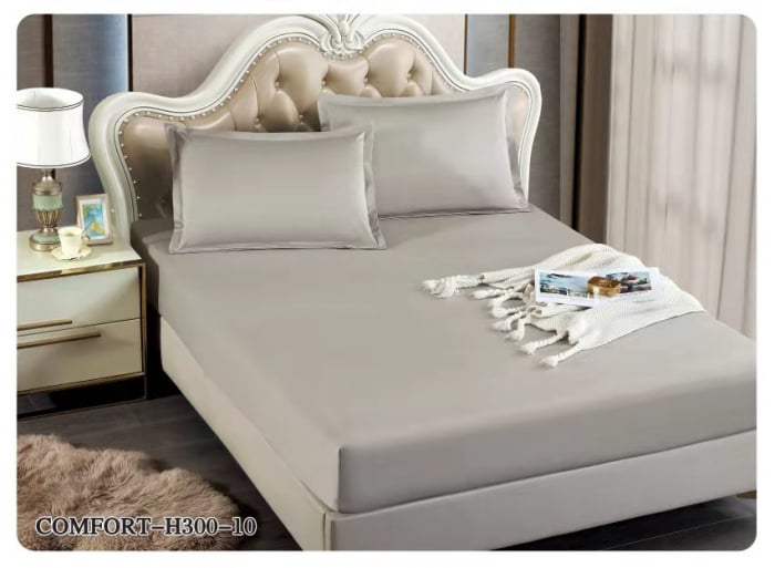 Husa de pat cu elastic din Finet 180x200,cu 2 fete de perna,Gri-H310 [1]